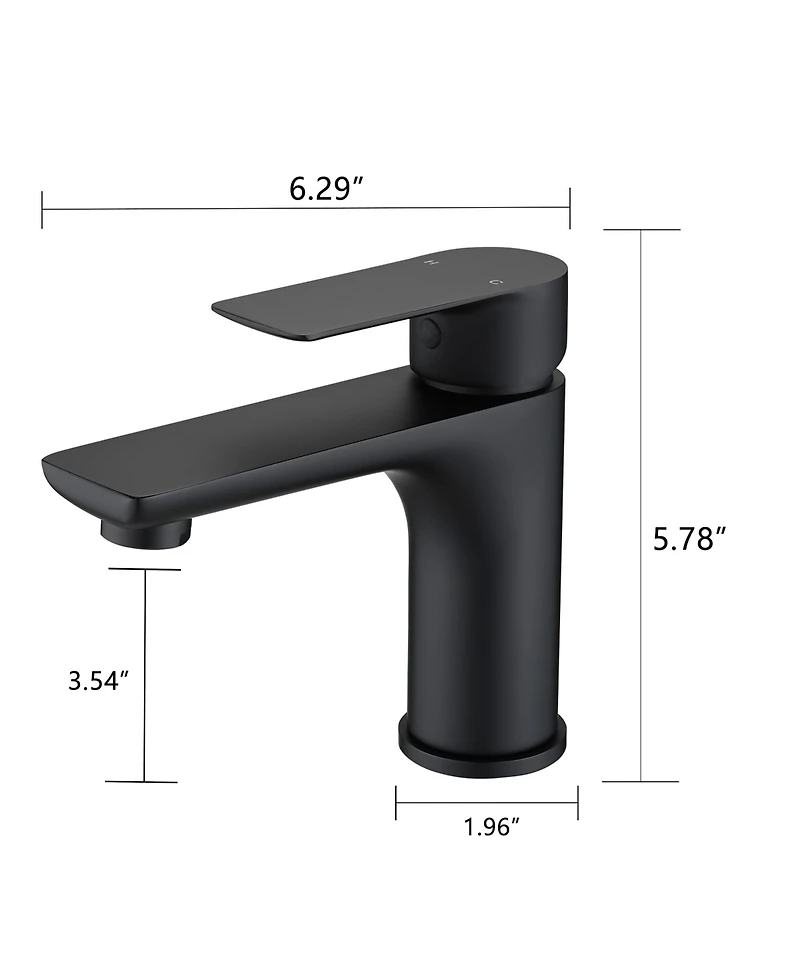 Midola Single Handle Lavatory Basin Sink Faucet with Matte Black Finished, Fingerprints and Water Spot Resistant for Bathroom