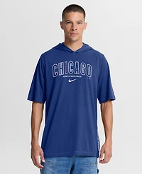 Nike Men's Royal Chicago Cubs Arched Wordmark Tri-Blend Hooded T-Shirt