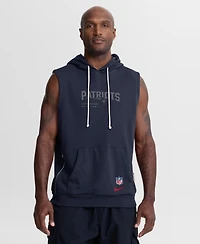 Nike Men's Navy New England Patriots Sideline Standard Issue Dri-fit Sleeveless Hoodie