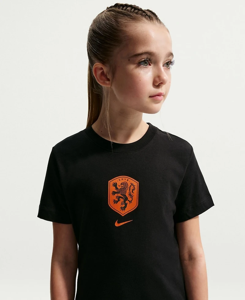 Nike Big Boys and Girls Black Netherlands National Team Crest T-Shirt