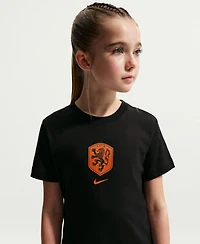 Nike Big Boys and Girls Black Netherlands National Team Crest T-Shirt