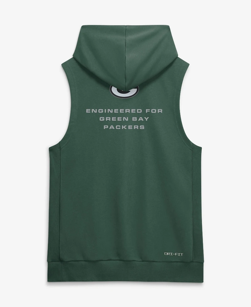 Nike Men's Green Bay Packers Sideline Standard Issue Dri-fit Sleeveless Hoodie
