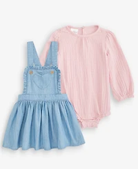 First Impressions Baby Girls' 3M-24M Cotton Clip-Dot Gauze Bodysuit & Skirtall, 2-Piece Set, Macy's Exclusive