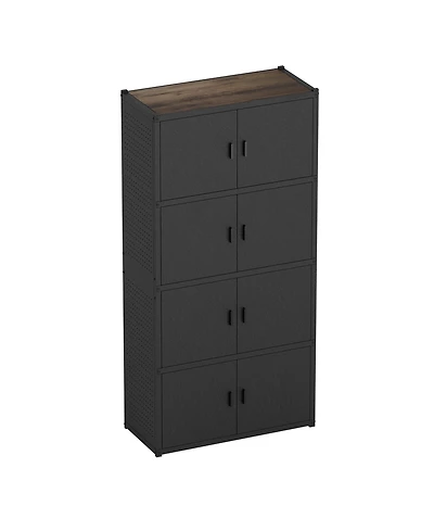 5-Shelf Heavy-Duty Garage Storage Cabinet Tower with Side Pegboards