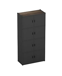 5-Shelf Heavy-Duty Garage Storage Cabinet Tower with Side Pegboards