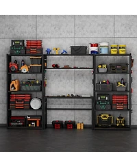 Heavy-Duty Garage Storage and Workstation System with Side Pegboards