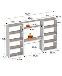 Heavy-Duty Garage Storage and Workstation System with Side Pegboards, White (119.8 in. W x 71.1 in. H x 15.7 in. D