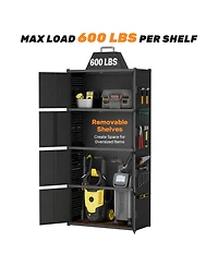 5-Shelf Heavy-Duty Garage Cabinet and Workstation System w/ Side Pegboards