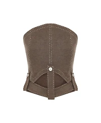 Jendue Women's Wild Flower Denim Corset Top | Designer Denim Fashion