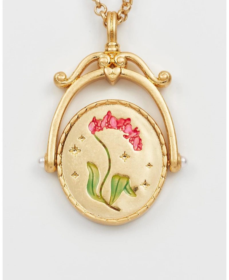 Fable England O Initial Orchid Gold Spinner Chain Necklace
