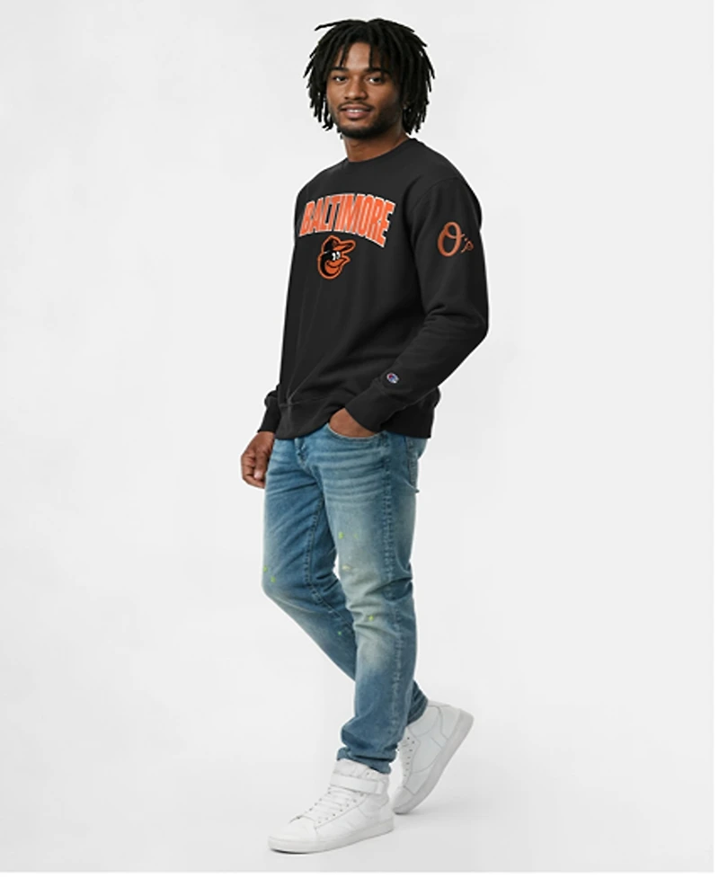Champion Men's Black Baltimore Orioles Reverse Weave Chenille Sweatshirt