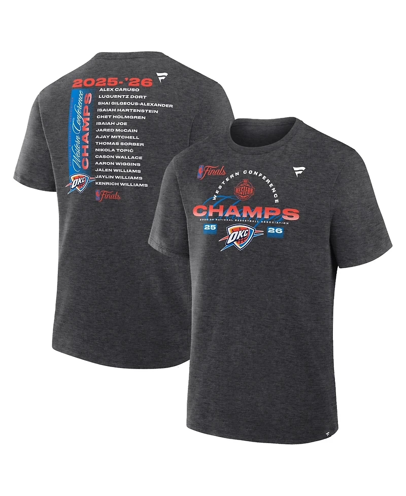 Fanatics Men's Charcoal Oklahoma City Thunder 2026 Western Conference Champions Roster T-Shirt