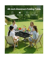 Yiortwo Folding Portable Camping Table, Aluminum Roll Up Picnic Table with Storage Bag