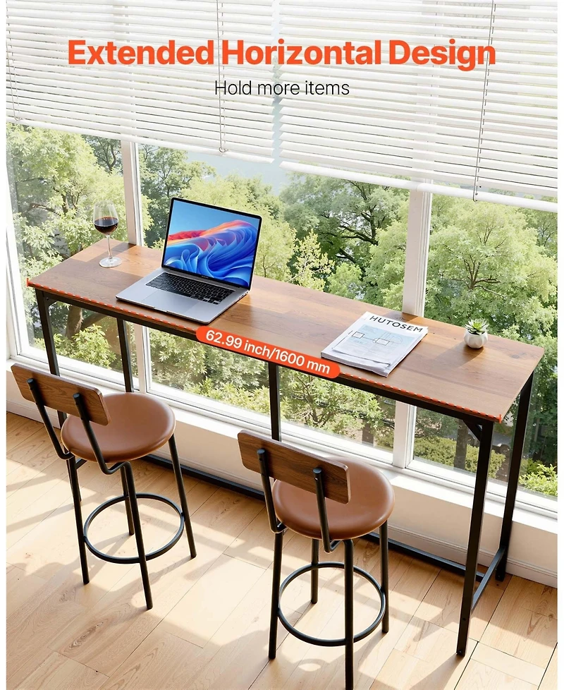 Sugift Bar Table, 1Piece 53 Kitchen High Top Table for Balcony, Living Room
