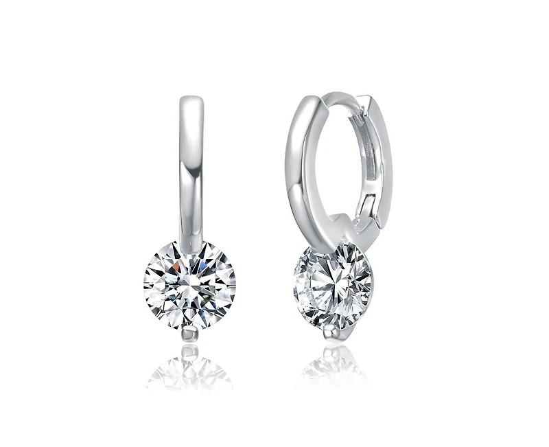 Rachel Glauber Radiant Gold Plated Cz Huggie Hoop Earrings