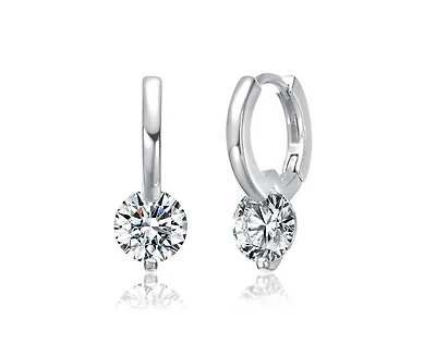 Rachel Glauber Radiant Gold Plated Cz Huggie Hoop Earrings
