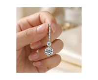 Rachel Glauber Brilliant Gold Plated Cz Statement Drop Earrings