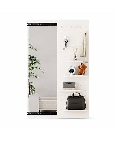 Phying Wall Mounted Full Length Mirror Multi-Functional Push Pull Design Space Saving Panel Mirror for Bedroom Living Room Entrance Decor