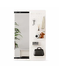 Phying Wall Mounted Full Length Mirror Multi-Functional Push Pull Design Space Saving Panel Mirror for Bedroom Living Room Entrance Decor