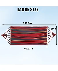 GarveeLife Portable Double Camping Hammock with Tree Straps and Anti-Roll Balance Beam - 500lbs Capacity - Ideal for Patio, Backyard