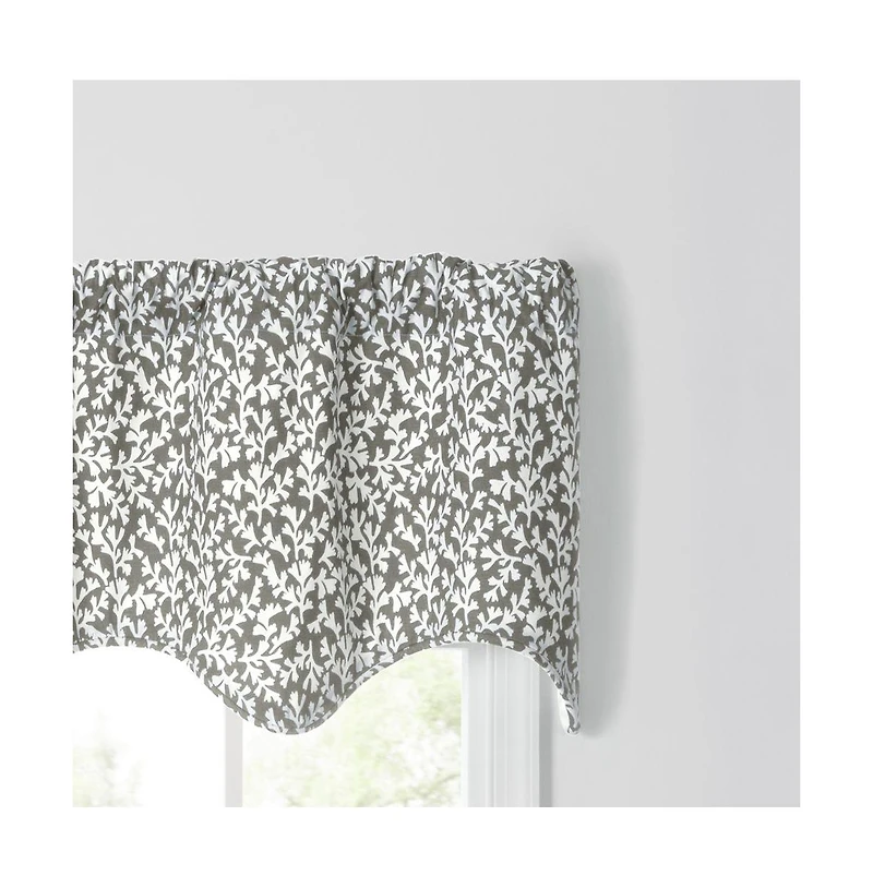 Ellis Curtain Sea Tumble 3inch Rod Pocket Cotton Machine Wash and Dry Scallop Valance Lined