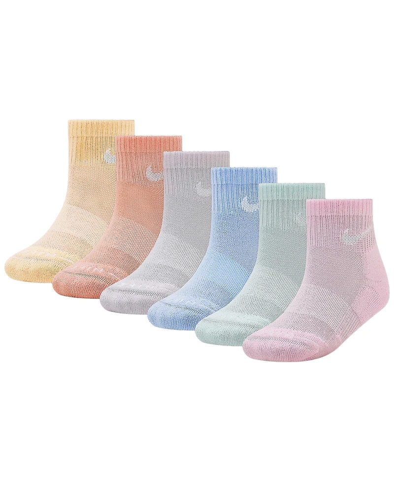 Nike Boys' and Girls' 4-7 Dri-fit Elevated Ankle Socks, 6-Pack