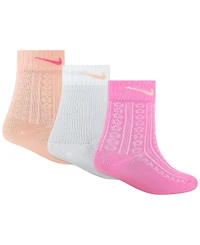 Nike Girls' 4-7 Easy Breezy Pointelle Socks, 3-Pack