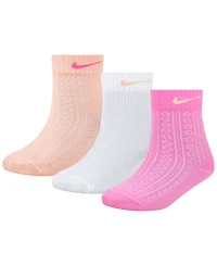 Nike Girls' 4-7 Easy Breezy Pointelle Socks, 3-Pack