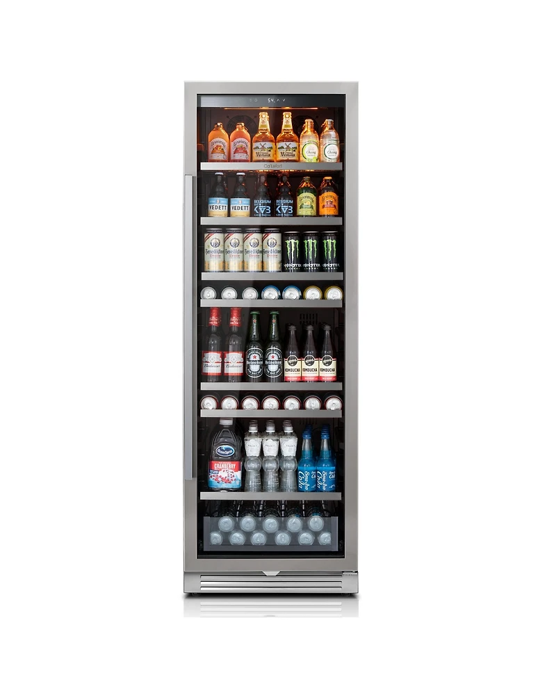 Ca'Lefort 24 inch Beverage Refrigerator cooler 373 Cans,Freestanding or Built-In Beverage fridge with 3 Led for Home