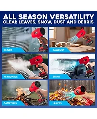 Bullseye Blower 20V Rechargeable Cordless Leaf Blower Dust Air Snow Blower 24,000 Rpm Handheld Electric Blower with Battery and Charger