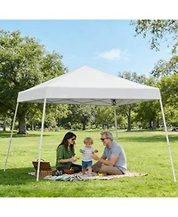 gaomon 10 x 10 Feet Pop Up Canopy Tent with Carrying Bag, Slant Leg Instant Gazebo for Beach, Patio, Deck and Garden