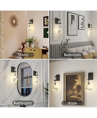 Midola Wall Sconces, Wall Sconces Modern Bathroom Lights, Sconces Wall Lighting with Clear Glass, Wall Mounted Light Wall Lamp for Living Room Hallway