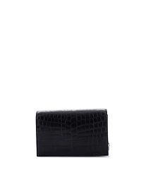 Pre-Owned Saint Laurent Classic Monogram Tassel Chain Wallet Embossed Leather