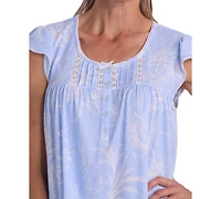 Miss Elaine Women's Short-Sleeve Printed Short Nightgown