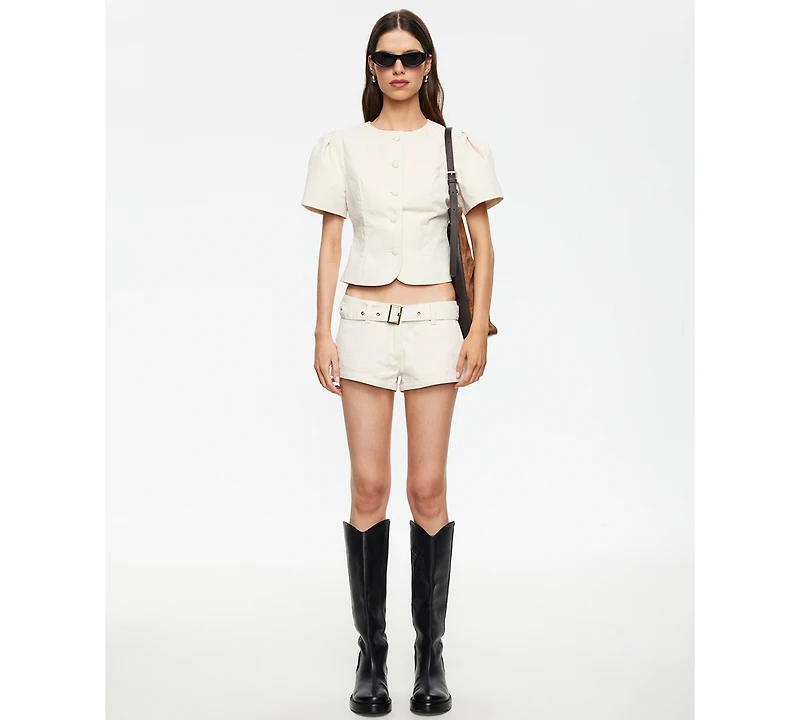 Lioness Women's Cropped Short-Sleeve Blouse