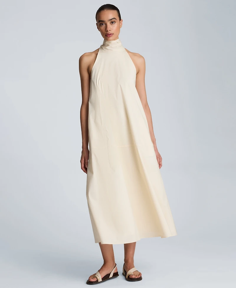 Kenneth Cole Women's Tie Back Halter Neck Midi Dress