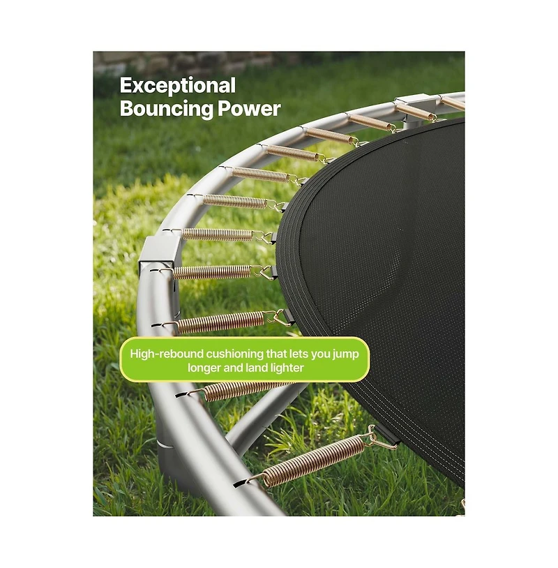 Ruie Outdoor Trampoline 12 feet Round Recreational Trampoline with Enclosure Net