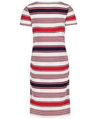 Tommy Hilfiger Girls' 7-16 Striped Ribbed Short-Sleeve Dress