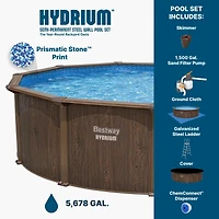 Bestway Hydrium 16 x 52" Steel Wall Round Above Ground Swimming Pool Set