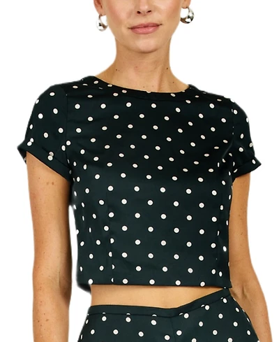 Line & Dot Women's Sophie Polka Crewneck Short-Sleeve Top