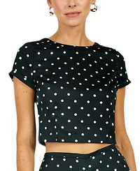 Line & Dot Women's Sophie Polka Crewneck Short-Sleeve Top