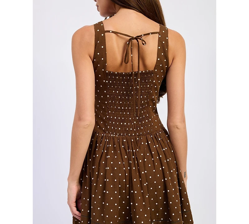 En Saison Women's Stella Polka Dot Sleeveless Midi Dress