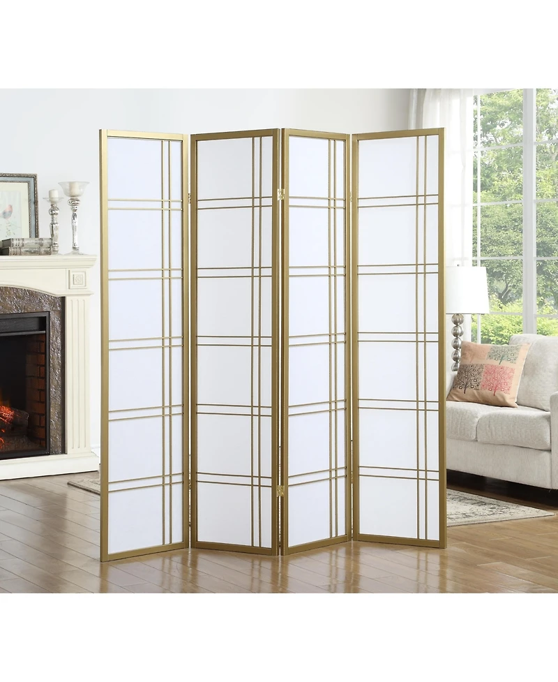 sumyeg 4-Panel Folding Room Divider Screen for Indoor Space Separation and Privacy Use