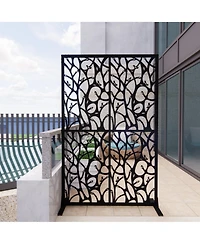 sumyeg Metal Privacy Screen 3.8ft x 6ft Outdoor Indoor Freestanding Divider with Bird Shape Design