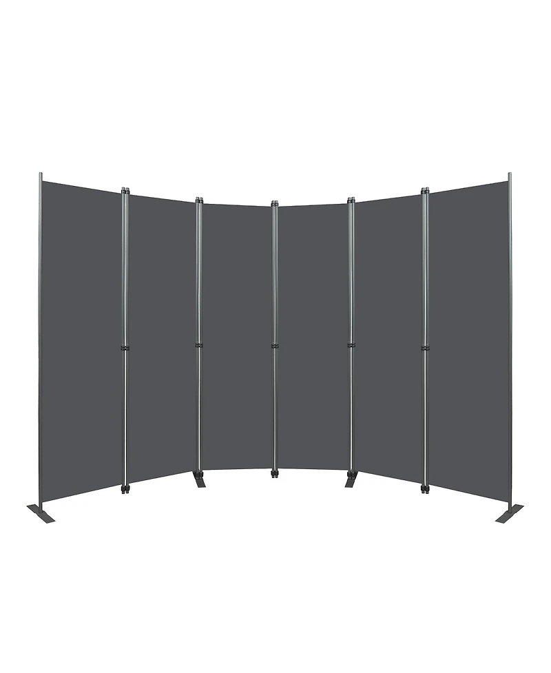 sumyeg 6-Panel Folding Room Divider 120 Inch x 71 Inch Heavy Duty Metal Frame Privacy Screen for Indoor Use