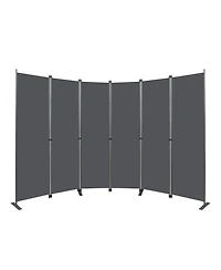 sumyeg 6-Panel Folding Room Divider 120 Inch x 71 Inch Heavy Duty Metal Frame Privacy Screen for Indoor Use