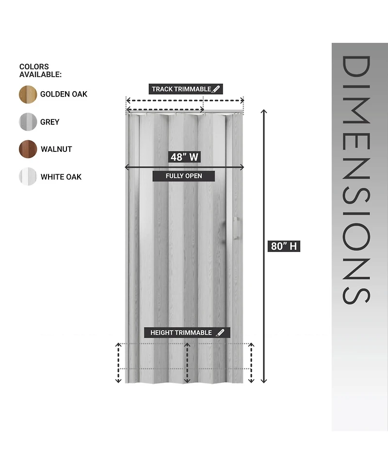 sumyeg With Pvc Foldable Accordion Door Room Divider for Indoor Space Separation and Privacy Use