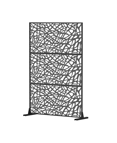 sumyeg Metal and Plastic Privacy Screen Freestanding Indoor Outdoor Room Divider with Mesh Design