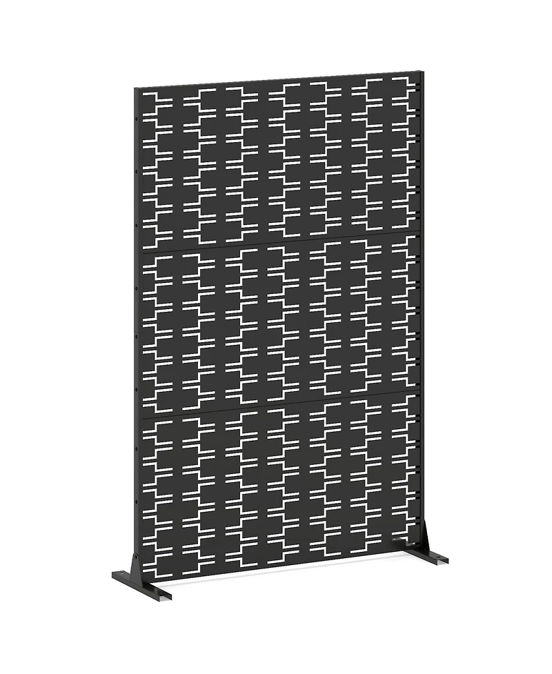 sumyeg Metal Privacy Screen Freestanding Fence Panel for Indoor Outdoor Use