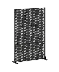 sumyeg Metal Privacy Screen Freestanding Fence Panel for Indoor Outdoor Use